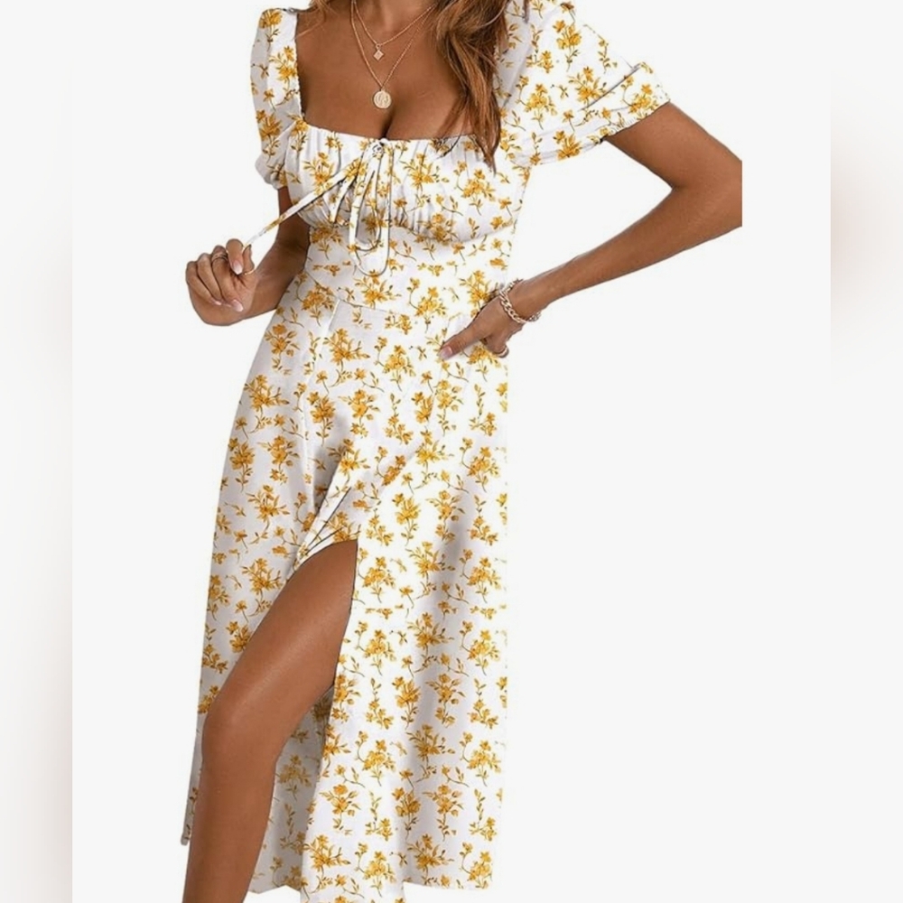 White Floral Women's Dress